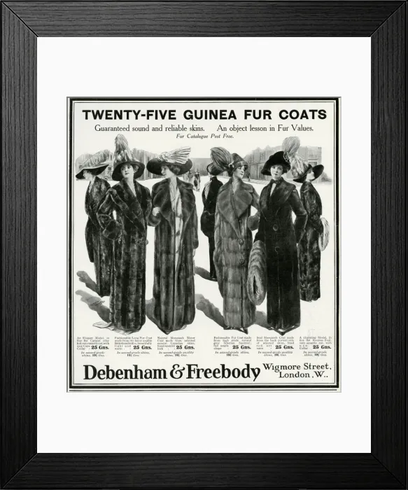 Framed Print : Advert for Debenham & Freebody womens furs 1911 Framed Print : Advert for Debenham & Freebody womens furs 1911