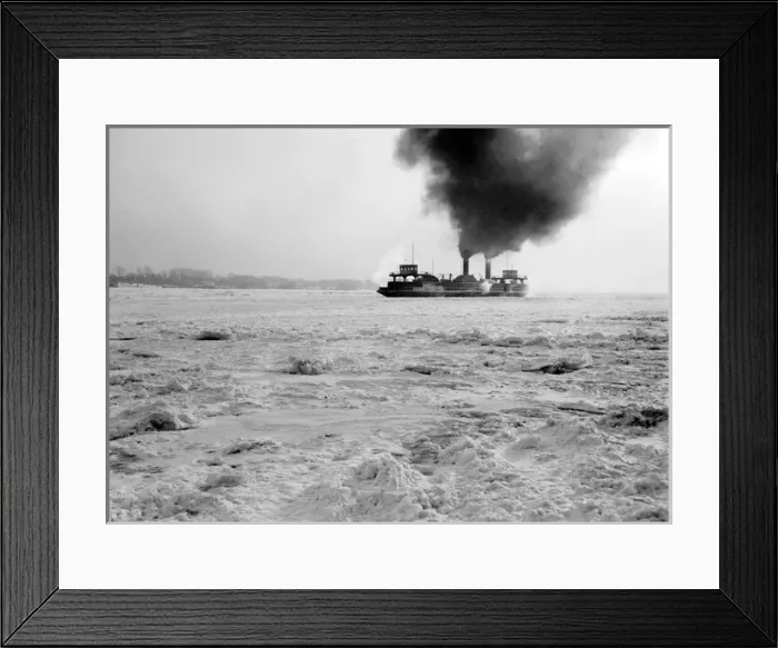 Framed Print : Ontario Car Ferry in the ice on the Detroit River in Michiga Framed Print : Ontario Car Ferry in the ice on the Detroit River in Michiga