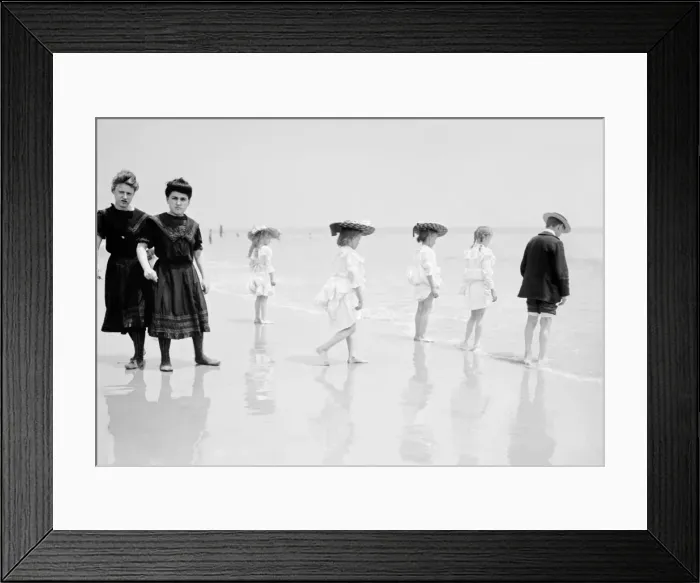 Framed Print : People and children on the beach at Coney Island, New York Framed Print : People and children on the beach at Coney Island, New York