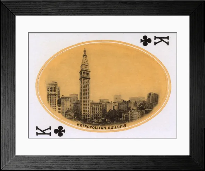Framed Print : New York City - Playing card - Metropolitan Building Framed Print : New York City - Playing card - Metropolitan Building
