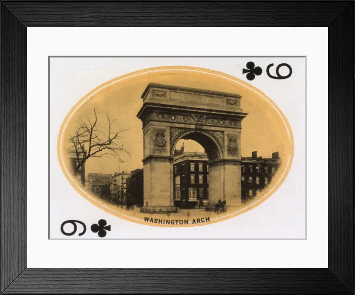 Framed Print : New York City - Playing card - Washington Arch - 9 of Clubs Framed Print : New York City - Playing card - Washington Arch - 9 of Clubs