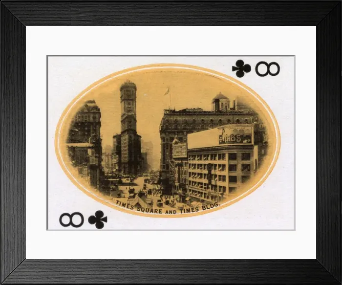 Framed Print : New York City - Playing card - Times Square - 8 of Clubs Framed Print : New York City - Playing card - Times Square - 8 of Clubs