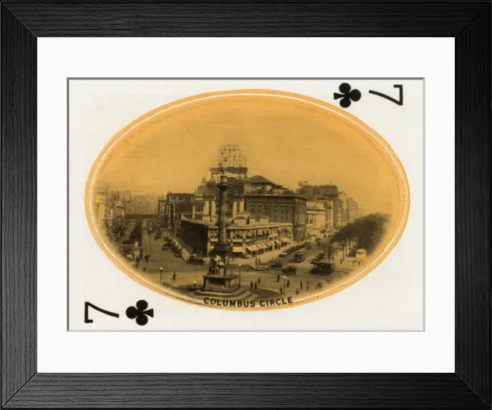 Framed Print : New York City - Playing card - Columbus Circle - 7 of Clubs Framed Print : New York City - Playing card - Columbus Circle - 7 of Clubs