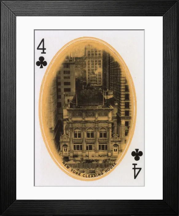 Framed Print : New York City - Playing card - New York Clearing House Framed Print : New York City - Playing card - New York Clearing House