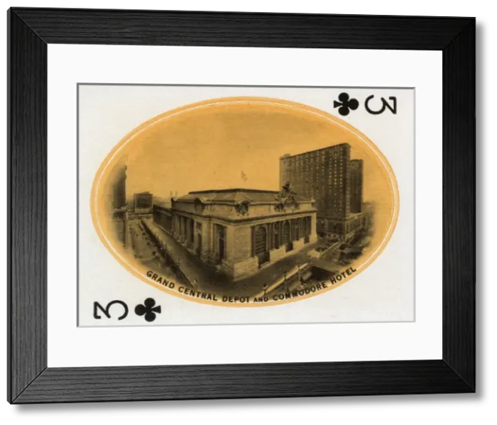 Framed Print : New York City - Playing card - Grand Central Depot Framed Print : New York City - Playing card - Grand Central Depot