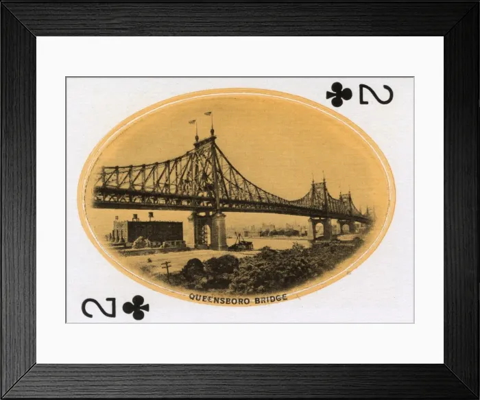 Framed Print : New York City - Playing card - Queensboro Bridge Framed Print : New York City - Playing card - Queensboro Bridge
