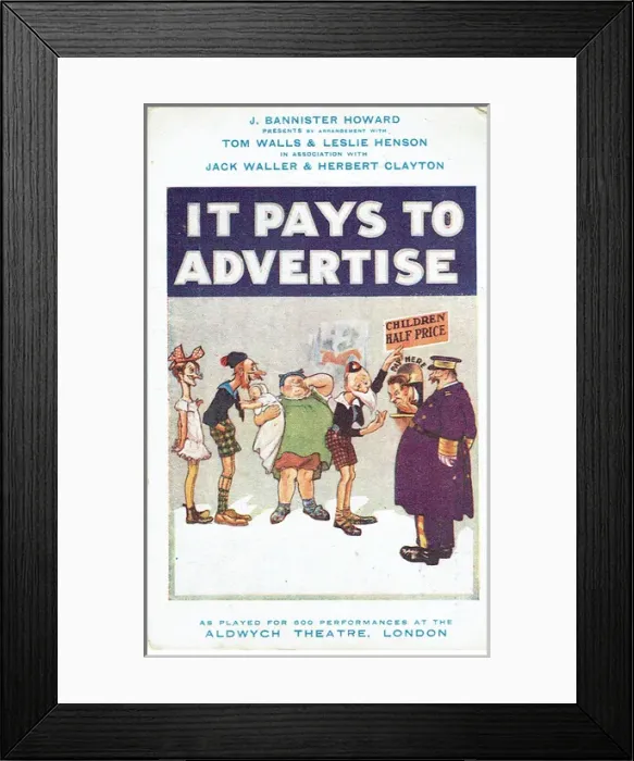 Framed Print : It Pays to Advertise by Roi Cooper Megru & Walter Hackett Framed Print : It Pays to Advertise by Roi Cooper Megru & Walter Hackett