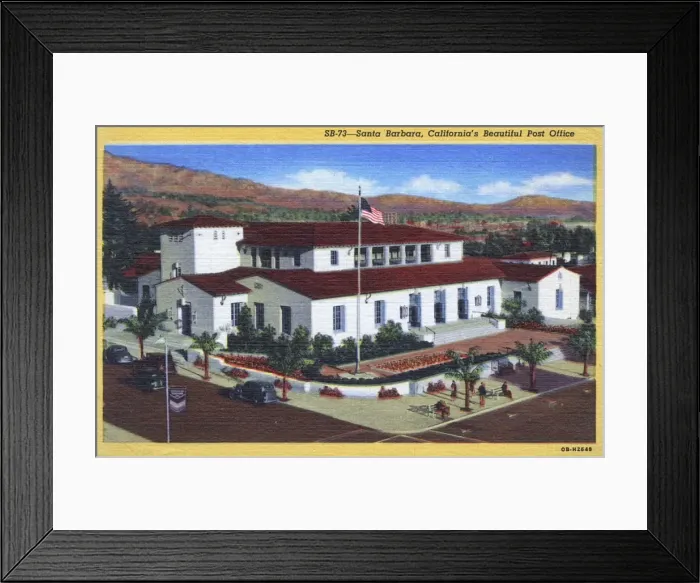 Framed Print : Post Office building, Santa Barbara, California, USA Framed Print : Post Office building, Santa Barbara, California, USA