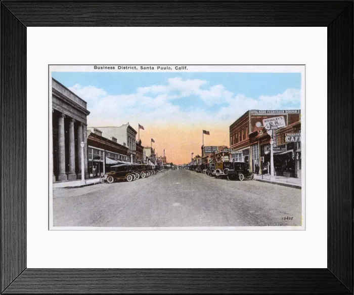 Framed Print : Business District, Santa Paula, California, USA Framed Print : Business District, Santa Paula, California, USA
