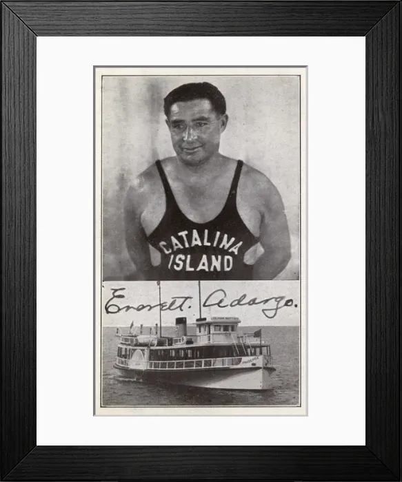 Framed Print : Everett Adargo, deep sea diver, Santa Catalina Island, USA Framed Print : Everett Adargo, deep sea diver, Santa Catalina Island, USA