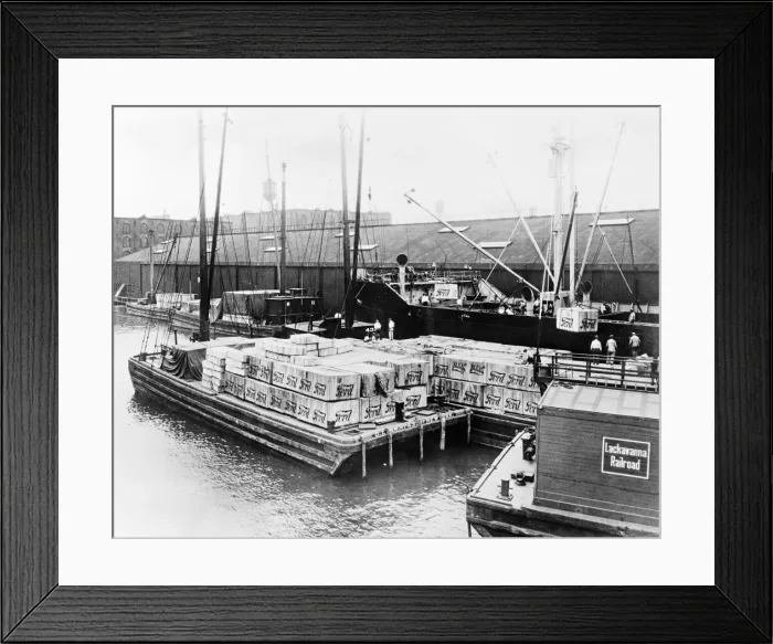 Framed Print : A freighter ship loading Ford Motor Cars as cargo at the doc Framed Print : A freighter ship loading Ford Motor Cars as cargo at the doc