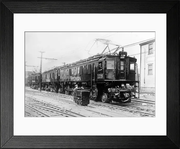 Framed Print : The Midget and the Leviathan, small and large railway engine Framed Print : The Midget and the Leviathan, small and large railway engine