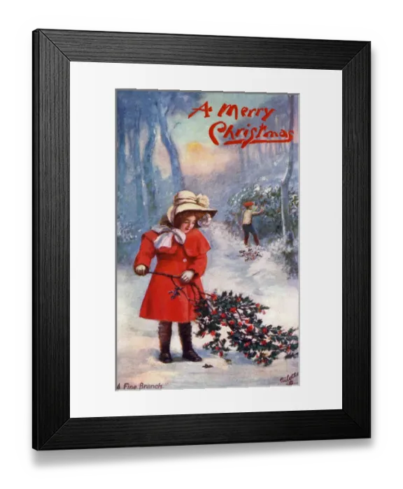 Framed Print : Collecting holly Framed Print : Collecting holly