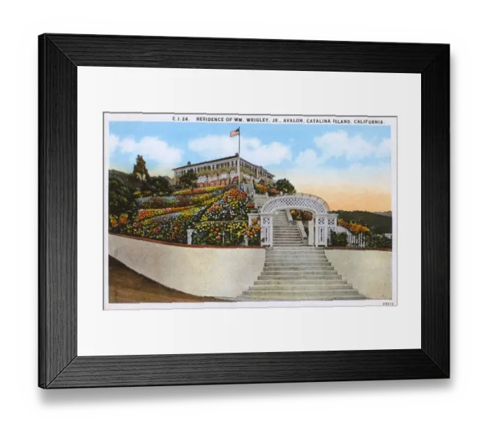 Framed Print : Wrigley residence, Santa Catalina Island, California, USA Framed Print : Wrigley residence, Santa Catalina Island, California, USA