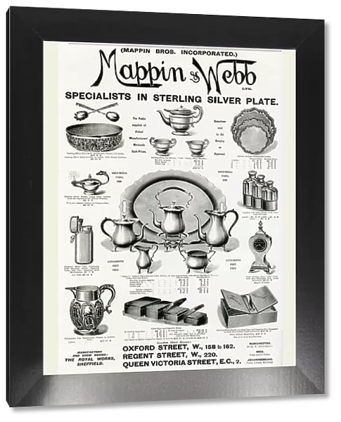 Advert for Mappin & Webb Sterling Silver items 1904