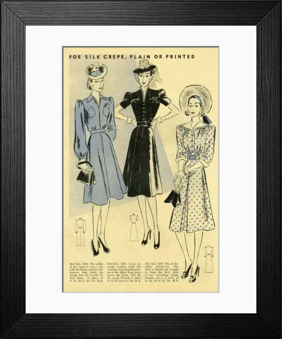 Framed Print : McCalls dress patterns Framed Print : McCalls dress patterns