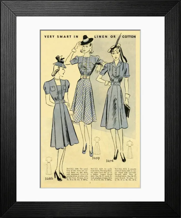 Framed Print : McCalls dress patterns Framed Print : McCalls dress patterns