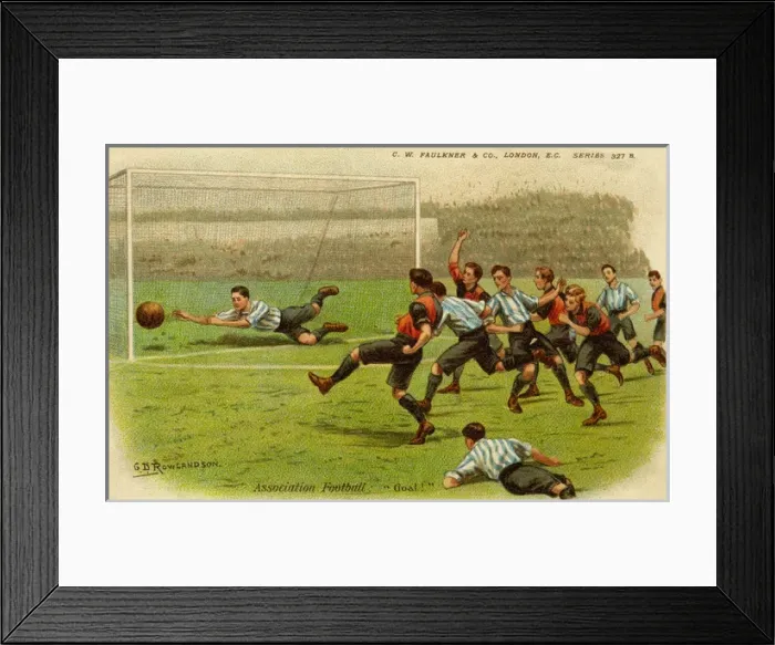 Framed Print : Football: Scoring a goal Framed Print : Football: Scoring a goal