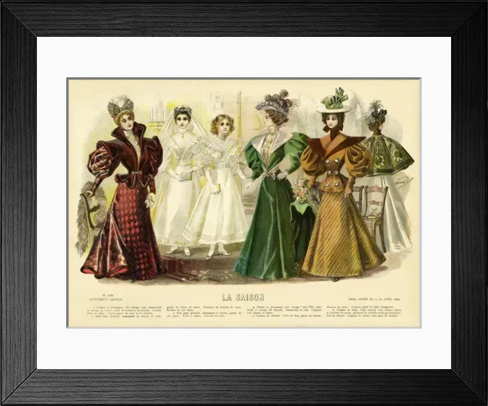 Framed Print : La Saison. Plate from La Saison, a French journal illustree of the late nineteenth Framed Print : La Saison. Plate from La Saison, a French journal illustree of the late nineteenth