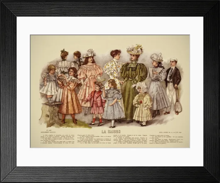 Framed Print : La Saison. Plate from La Saison, a French journal illustree of the late nineteenth Framed Print : La Saison. Plate from La Saison, a French journal illustree of the late nineteenth