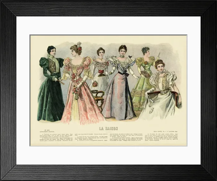 Framed Print : La Saison. Plate from La Saison, a French journal illustree of the late nineteenth Framed Print : La Saison. Plate from La Saison, a French journal illustree of the late nineteenth