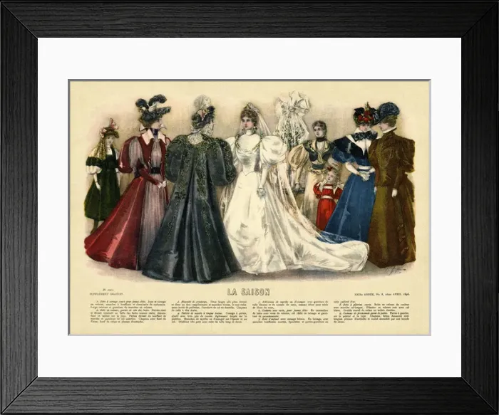Framed Print : La Saison. Plate from La Saison, a French journal illustree of the late nineteenth Framed Print : La Saison. Plate from La Saison, a French journal illustree of the late nineteenth