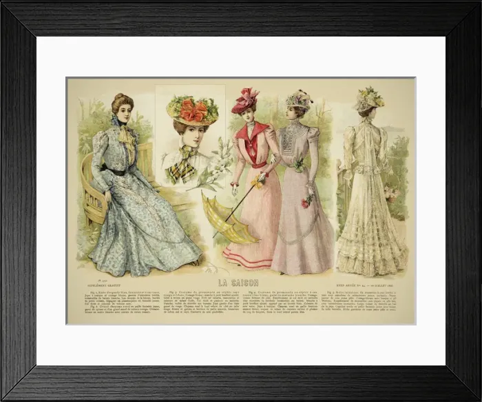 Framed Print : La Saison. Plate from La Saison, a French journal illustree of the late nineteenth Framed Print : La Saison. Plate from La Saison, a French journal illustree of the late nineteenth