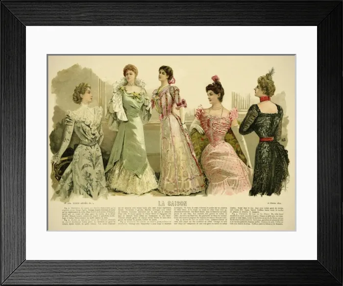 Framed Print : La Saison. Plate from La Saison, a French journal illustree of the late nineteenth Framed Print : La Saison. Plate from La Saison, a French journal illustree of the late nineteenth
