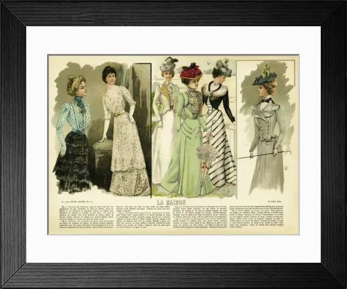 Framed Print : La Saison. Plate from La Saison, a French journal illustree of the late nineteenth Framed Print : La Saison. Plate from La Saison, a French journal illustree of the late nineteenth