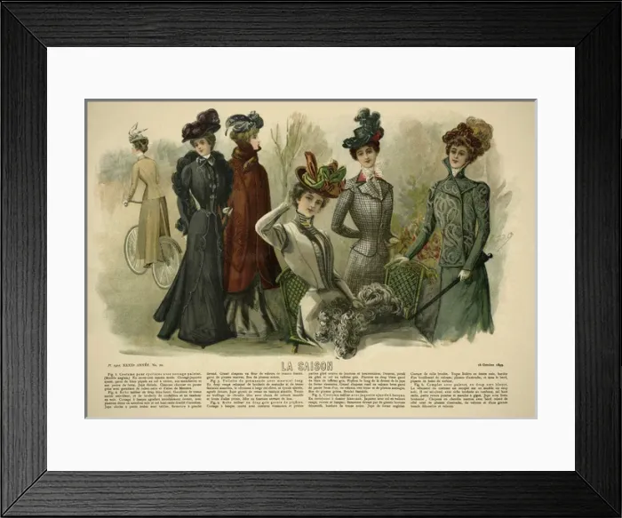 Framed Print : La Saison. Plate from La Saison, a French journal illustree of the late nineteenth Framed Print : La Saison. Plate from La Saison, a French journal illustree of the late nineteenth