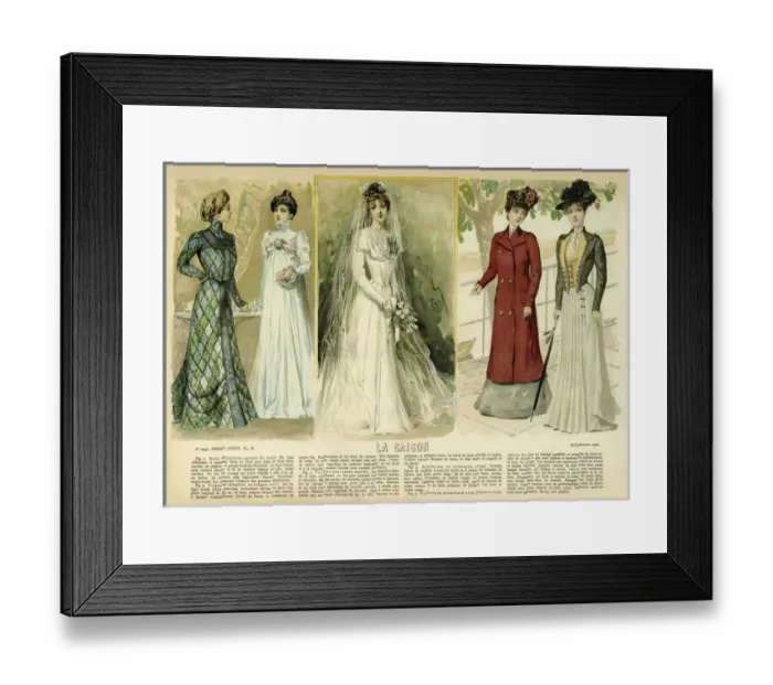 Framed Print : La Saison. Plate from La Saison, a French journal illustree of the late nineteenth Framed Print : La Saison. Plate from La Saison, a French journal illustree of the late nineteenth