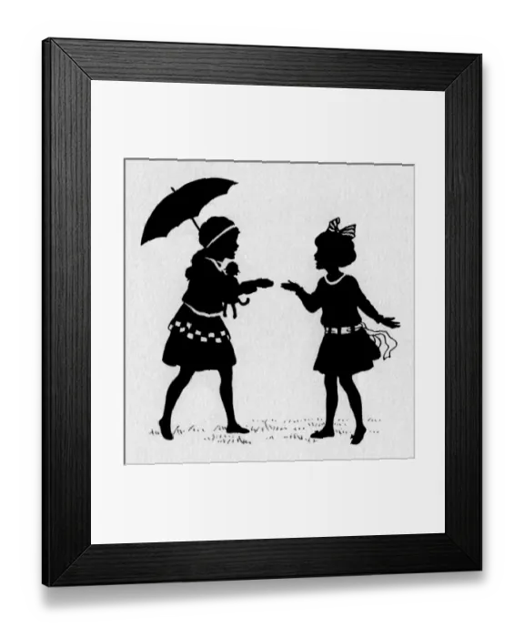 Framed Print : Girl greets girl Framed Print : Girl greets girl