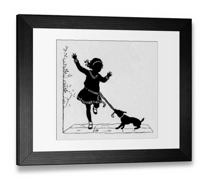 Framed Print : Young girl & her dog Framed Print : Young girl & her dog