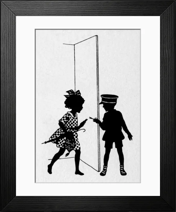 Framed Print : Girl & ticket collector Framed Print : Girl & ticket collector