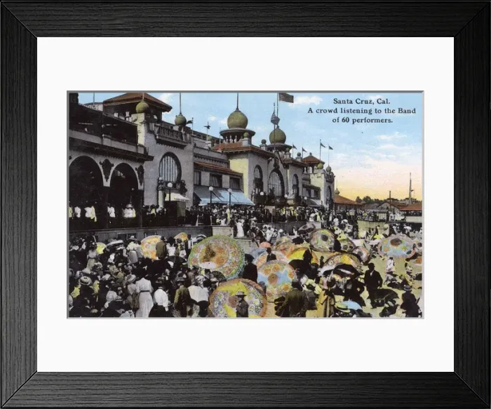 Framed Print : Crowd listening to band, Santa Cruz, California, USA Framed Print : Crowd listening to band, Santa Cruz, California, USA