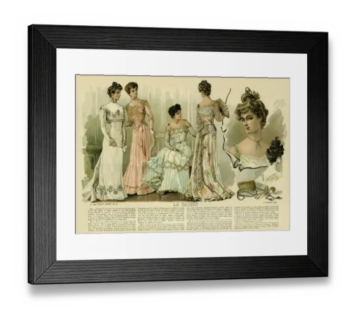 Framed Print : La Saison. Plate from La Saison, a French journal illustree of the late nineteenth Framed Print : La Saison. Plate from La Saison, a French journal illustree of the late nineteenth