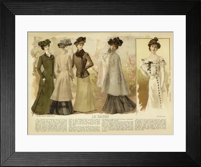 Framed Print : La Saison. Plate from La Saison, a French journal illustree of the late nineteenth Framed Print : La Saison. Plate from La Saison, a French journal illustree of the late nineteenth