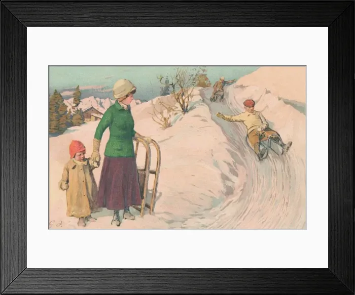 Framed Print : Tobogganing Framed Print : Tobogganing