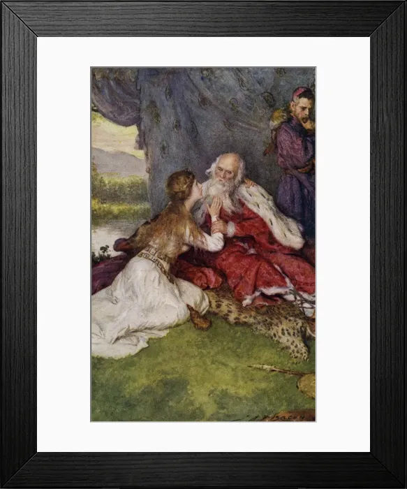 Framed Print : King Lear. Illustration of scene from King Lear, Act IV, Scene VII Framed Print : King Lear. Illustration of scene from King Lear, Act IV, Scene VII