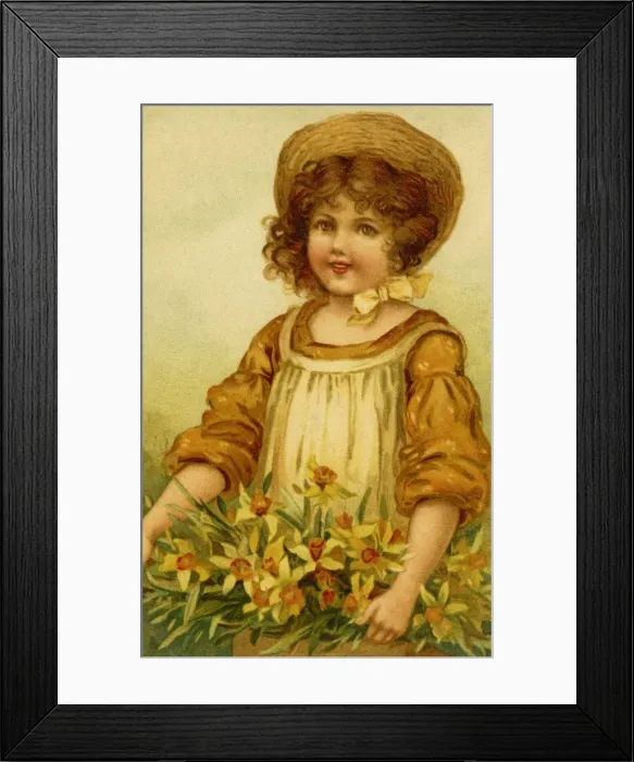 Framed Print : Pretty girl with flowers Framed Print : Pretty girl with flowers