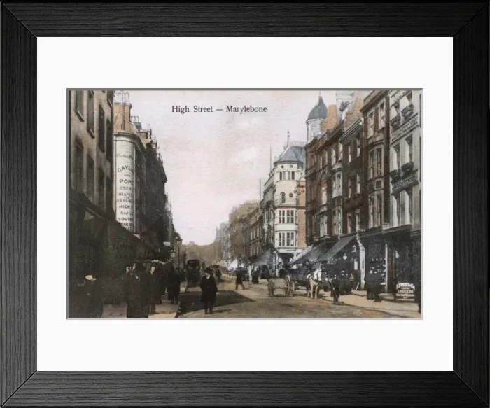 Framed Print : View of Marylebone High Street, London Framed Print : View of Marylebone High Street, London