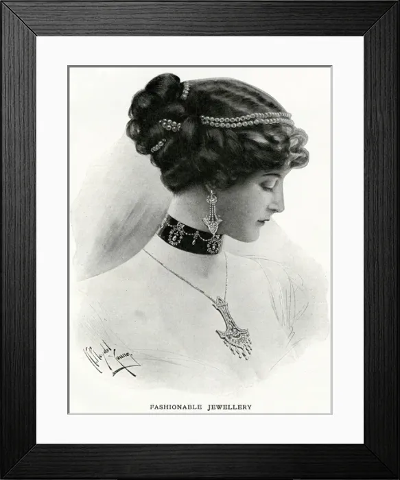 Framed Print : Fashionable jewellery 1912 Framed Print : Fashionable jewellery 1912