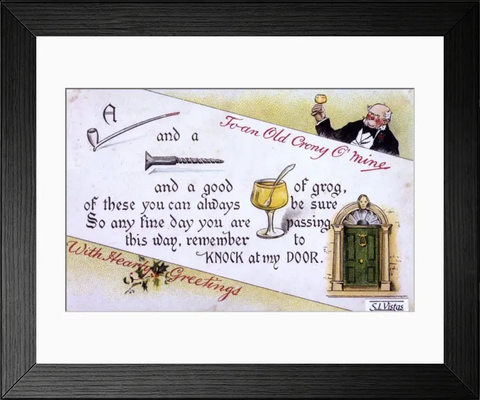 Framed Print : Christmas card to an Old Crony Framed Print : Christmas card to an Old Crony