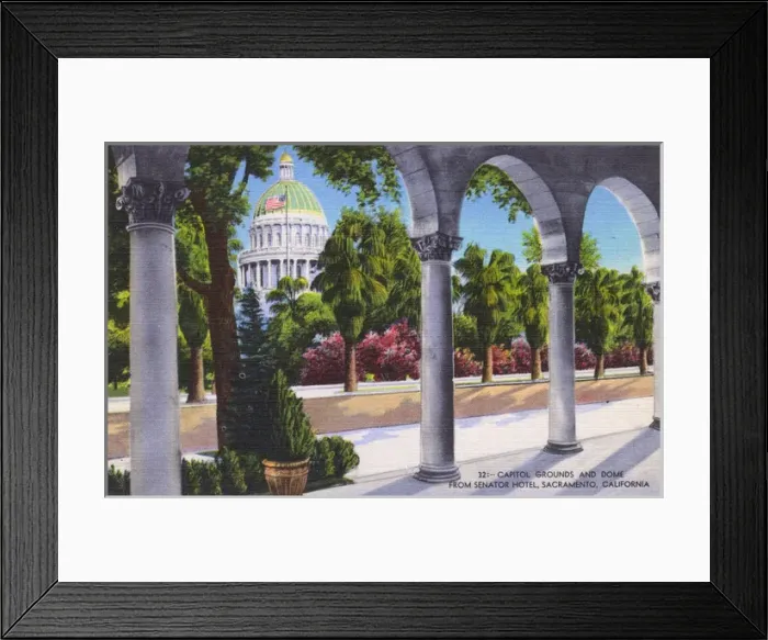Framed Print : Capitol grounds and dome, Sacramento, California, USA Framed Print : Capitol grounds and dome, Sacramento, California, USA