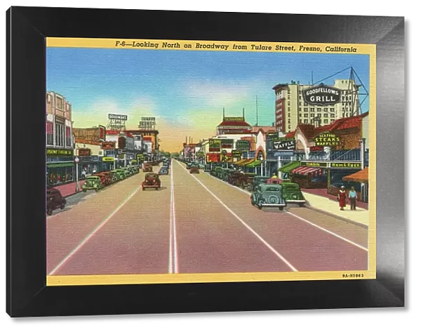 View of Broadway, Fresno, California, USA