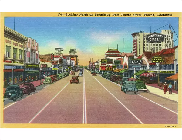 View of Broadway, Fresno, California, USA
