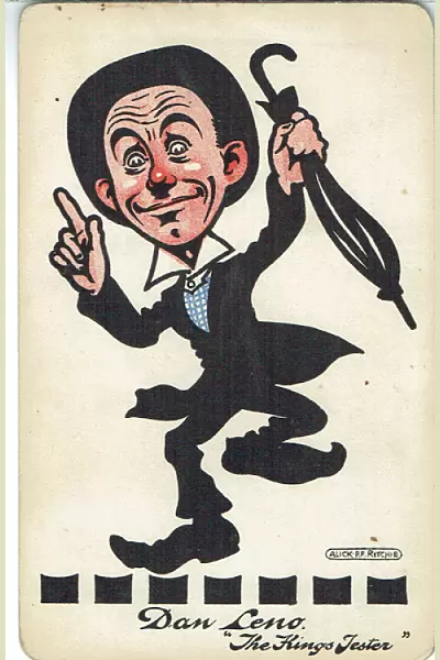 Dan Leno. Promotional postcard for Dan Leno(1860-1904) ' The Kings Jester' One of Alick P