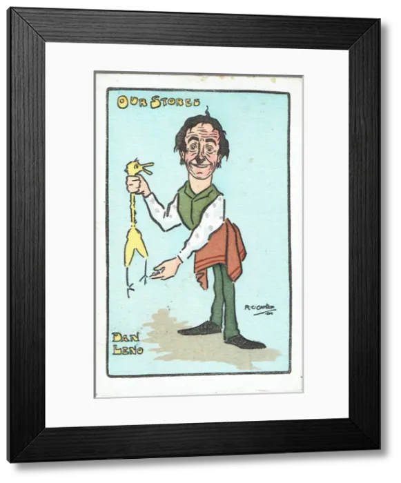 Framed Print : Dan Leno. Promotional postcard for Leno Dan (1860-1904) Framed Print : Dan Leno. Promotional postcard for Leno Dan (1860-1904)