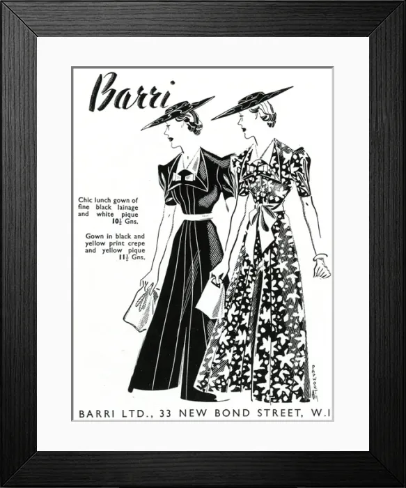 Framed Print : Advert for Barri daytime dresses 1937 Framed Print : Advert for Barri daytime dresses 1937