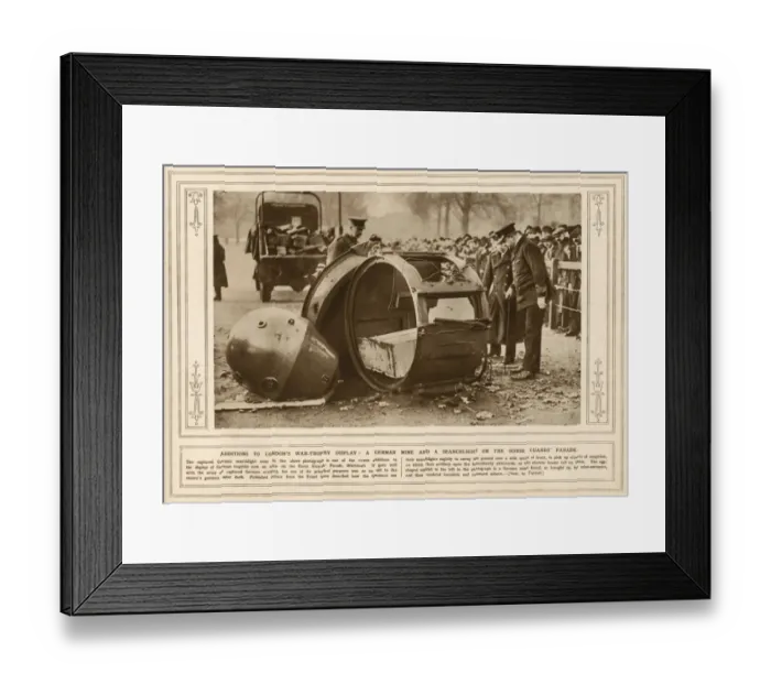 Framed Print : War trophies on display in London, 1915 Framed Print : War trophies on display in London, 1915